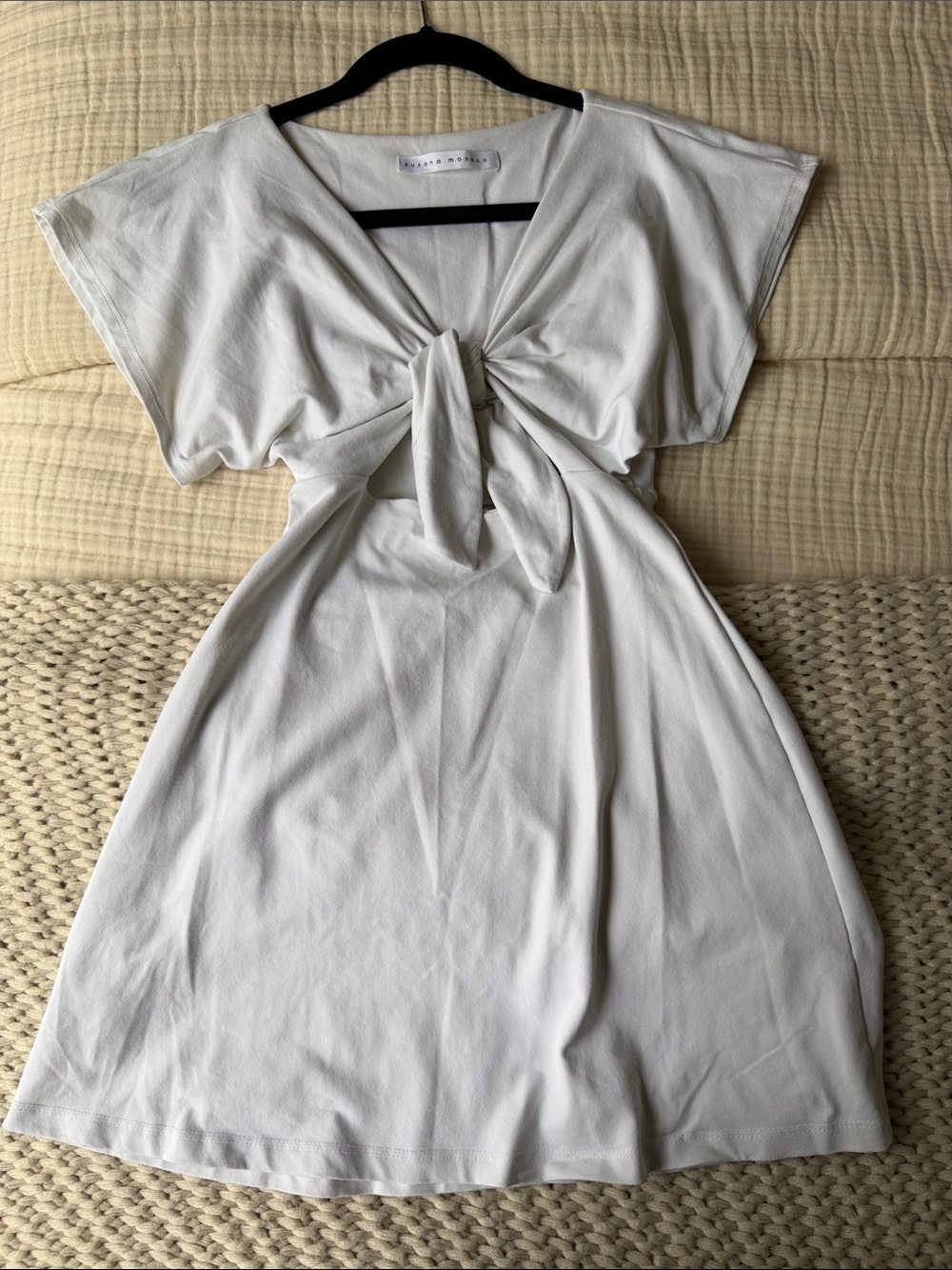 Susana Monaco White Tie-Front Mini Dress